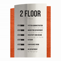 Wayfinding Directional Sign - Steel Wall Plate "Wave" Design - Photo #5