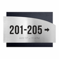 Directional Wayfinding Sign - Steel Wall Plate "Wave" Design - Photo #3