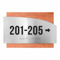 Directional Wayfinding Sign - Steel Wall Plate "Wave" Design - Photo #4
