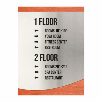 Wayfinding Directional Sign - Steel Wall Plate "Venture" Design