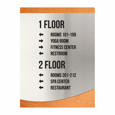 Wayfinding Directional Sign - Steel Wall Plate "Venture" Design