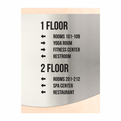 Wayfinding Directional Sign - Steel Wall Plate "Venture" Design