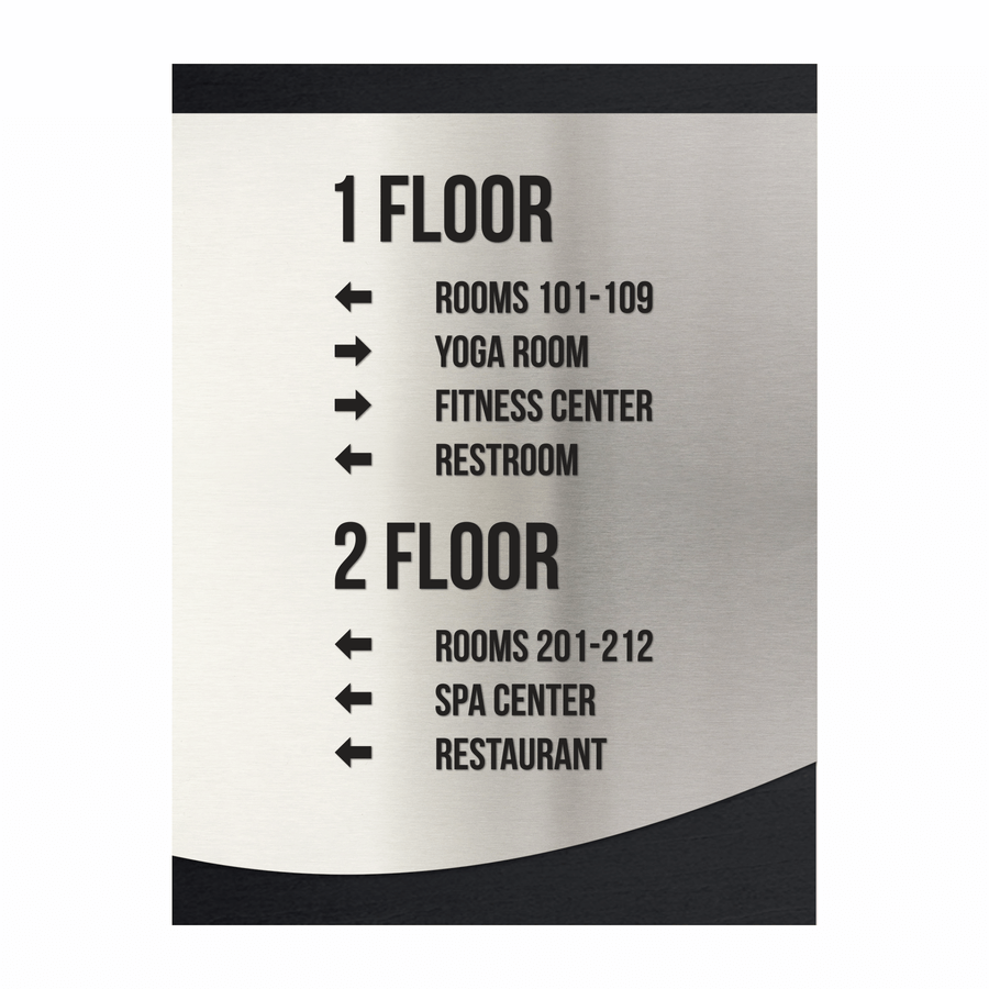 Wayfinding Directional Sign - Steel Wall Plate "Venture" Design