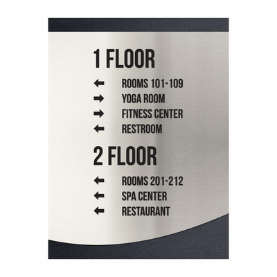 Wayfinding Directional Sign - Steel Wall Plate "Venture" Design