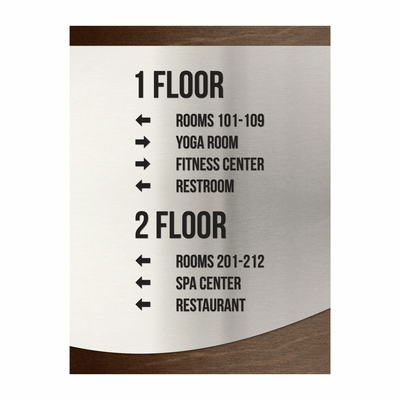 Wayfinding Directional Sign - Steel Wall Plate "Venture" Design