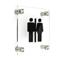 Restroom sign WC Bathroom Signs transparent acrylic and black arylic letters Bsign - Photo #1