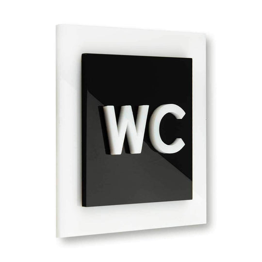 Acrylic Bathroom Sign - WC Bathroom Signs black/white Bsign