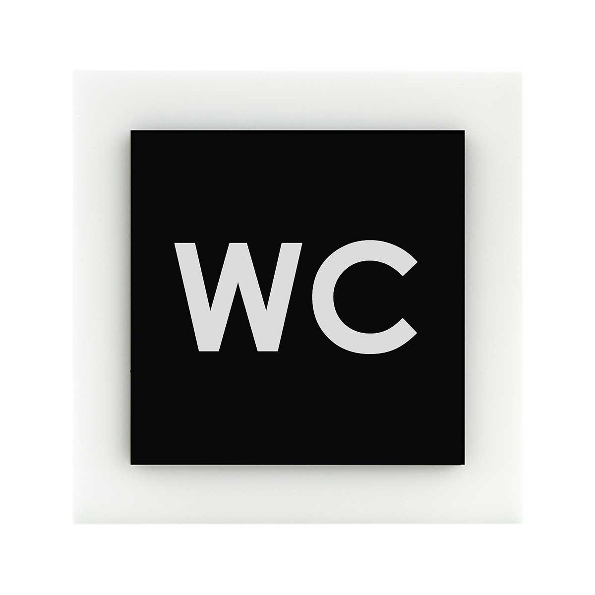 Acrylic Bathroom Sign - WC Bathroom Signs black/white Bsign