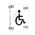 Wheelchairs Sign for Restroom Bathroom Signs transparent acrylic and black arylic letters Bsign - Photo #1