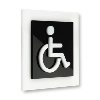 Restroom Wheelchairs Signs Bathroom Signs black/white symbol Bsign