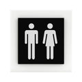 Acrylic Restroom Sign - All Gender Bathroom Signs black/white symbol Bsign - Photo #3