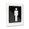 Acrylic Men Signs for Restroom Bathroom Signs black/white symbol Bsign - Photo #1
