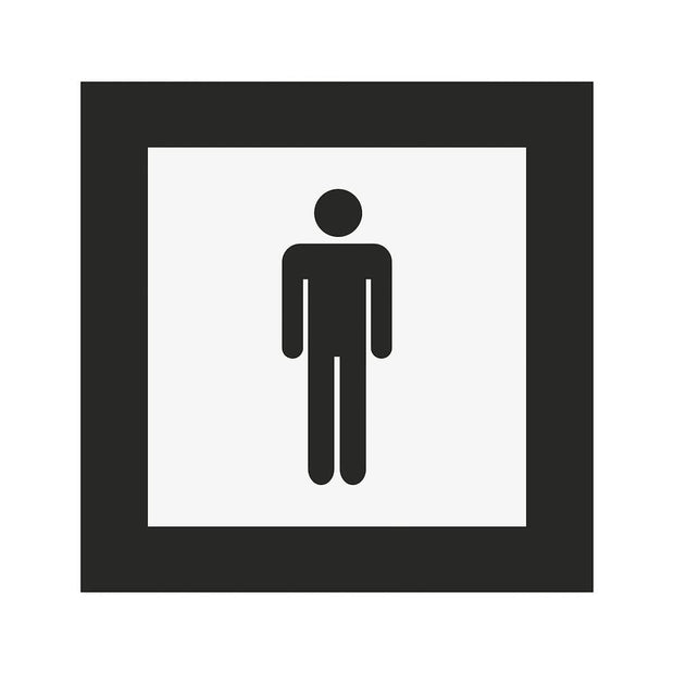 Acrylic Men Signs for Restroom Bathroom Signs white/black symbol Bsign