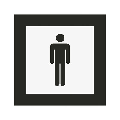 Acrylic Men Signs for Restroom Bathroom Signs white/black symbol Bsign