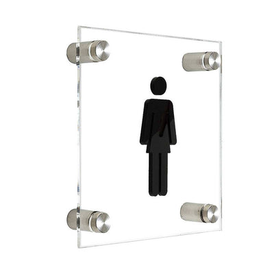 Acrylic Women Restroom Signs Bathroom Signs white/black symbol  Bsign