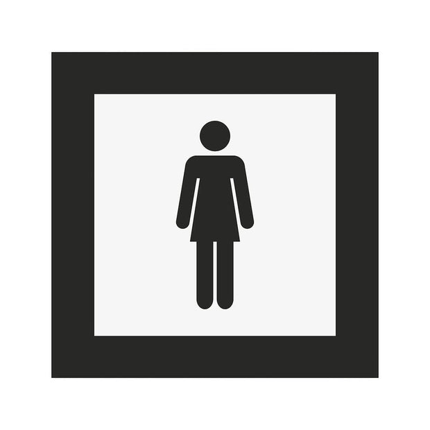 Acrylic Women Sign of Restroom Bathroom Signs white/black symbol Bsign