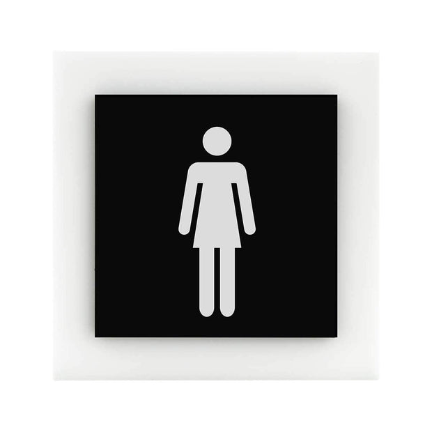 Acrylic Women Sign of Restroom Bathroom Signs black/white symbol Bsign