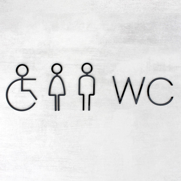 Акриловая табличка "WC" — «Thin» дизайн