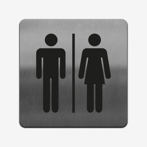 All Gender WC - Stainless Steel Sign Bathroom Signs square Bsign