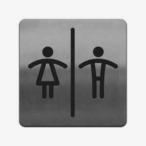 All Gender Signs for Bathroom - Stainless Steel Bathroom Signs square Bsign