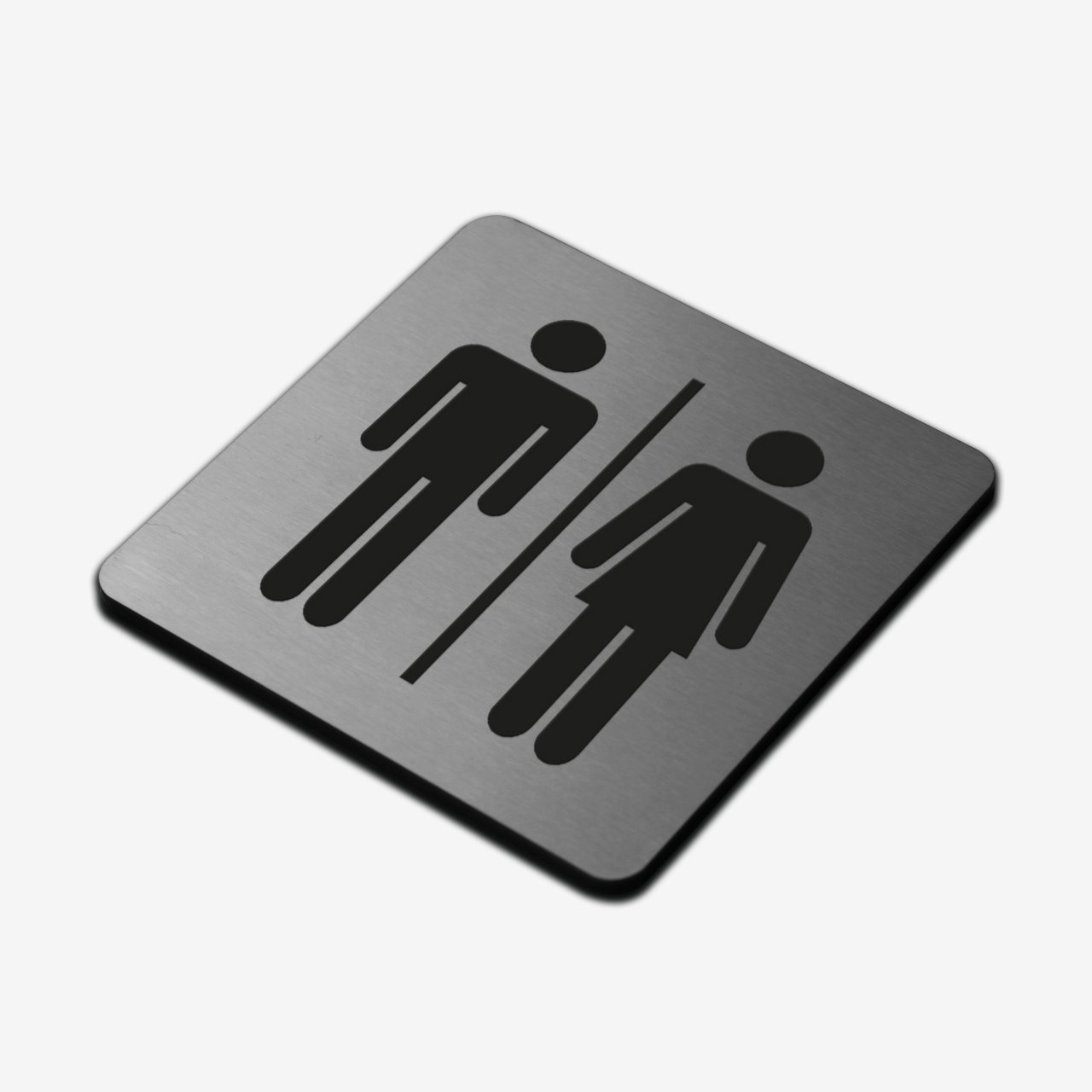 All Gender WC - Stainless Steel Sign Bathroom Signs square Bsign