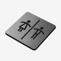All Gender Signs for Bathroom - Stainless Steel Bathroom Signs square Bsign - Photo #2
