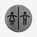 All Gender Signs for Bathroom - Stainless Steel Bathroom Signs circle Bsign - Photo #3