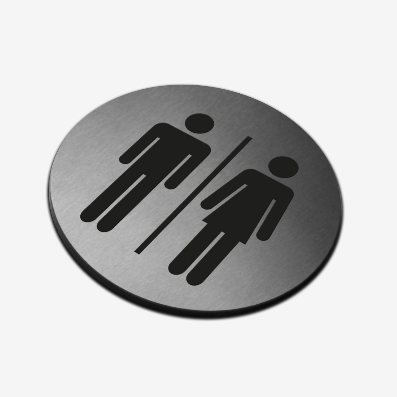 All Gender WC - Stainless Steel Sign Bathroom Signs circle Bsign