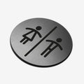 All Gender Signs for Bathroom - Stainless Steel Bathroom Signs circle Bsign - Photo #4