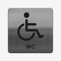 Disabled WC - Stainless Steel Sign Bathroom Signs square Bsign - Photo #1