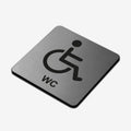 Disabled WC - Stainless Steel Sign Bathroom Signs square Bsign - Photo #2