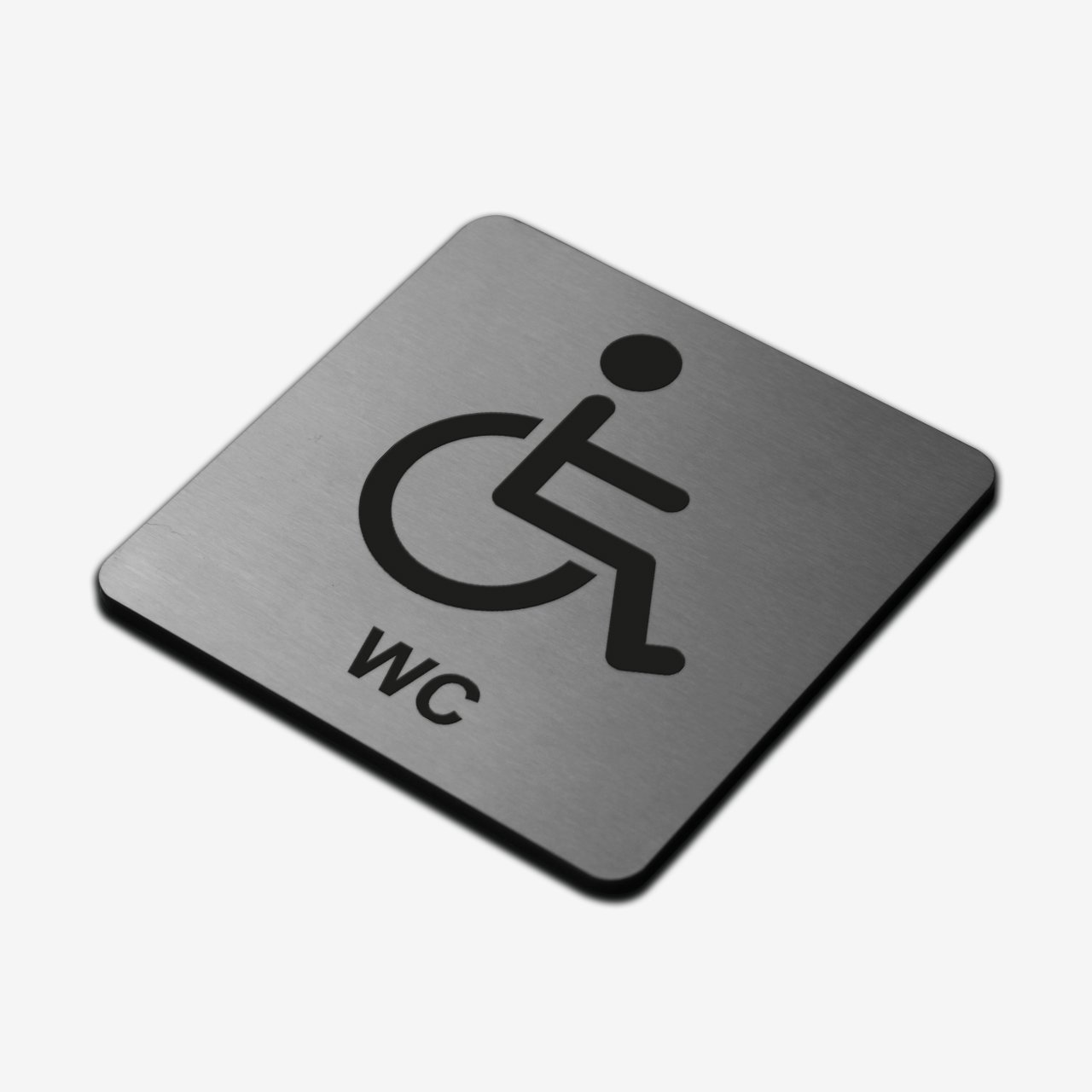 Disabled WC - Stainless Steel Sign Bathroom Signs square Bsign