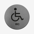 Disabled WC - Stainless Steel Sign Bathroom Signs circle Bsign - Photo #3