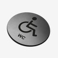 Disabled WC - Stainless Steel Sign Bathroom Signs circle Bsign - Photo #4