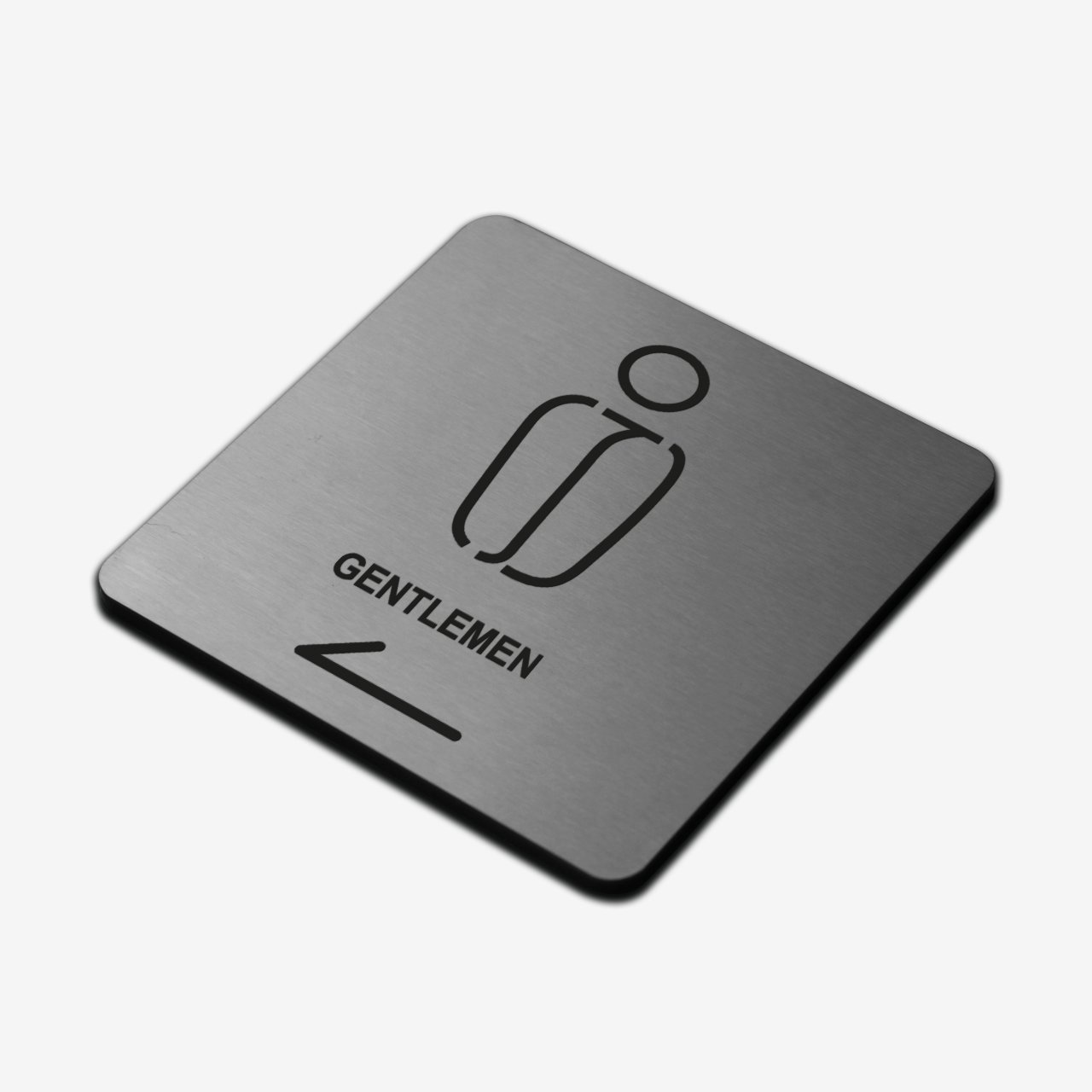 Gentleman WC - Stainless Steel Sign Bathroom Signs square Bsign