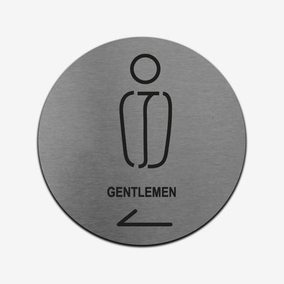 Gentleman WC - Stainless Steel Sign Bathroom Signs circle Bsign