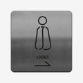 Ladies WC - Stainless Steel Sign Bathroom Signs square Bsign - Photo #1