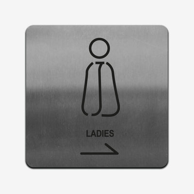 Ladies WC - Stainless Steel Sign Bathroom Signs square Bsign