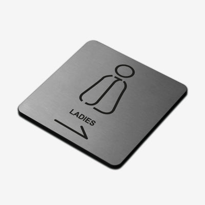 Ladies WC - Stainless Steel Sign Bathroom Signs square Bsign