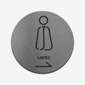 Ladies WC - Stainless Steel Sign Bathroom Signs circle Bsign - Photo #3