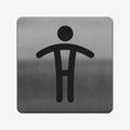 Man Restroom - Stainless Steel Sign Bathroom Signs square Bsign - Photo #1
