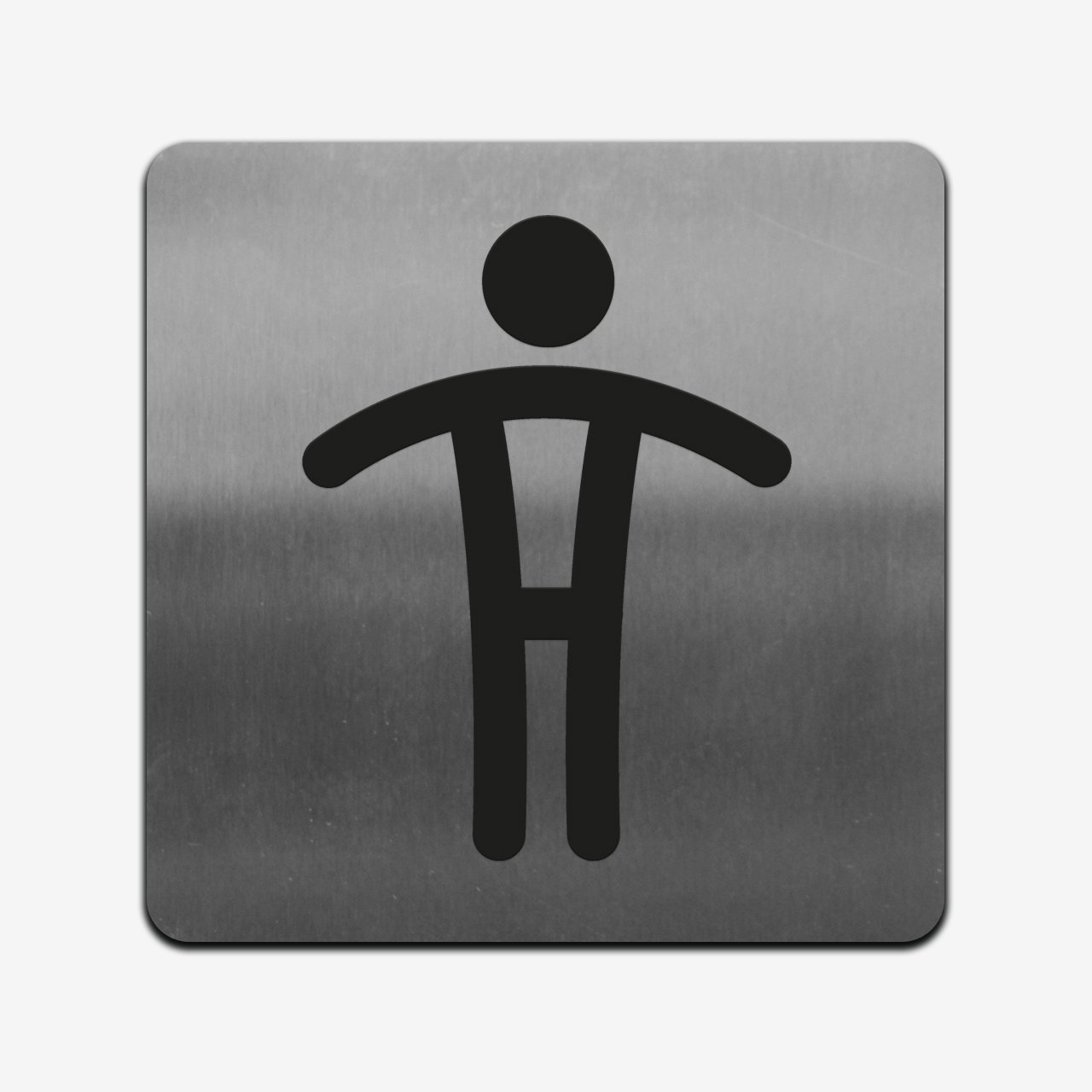 Man Restroom - Stainless Steel Sign Bathroom Signs square Bsign