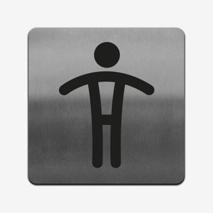 Man Restroom - Stainless Steel Sign Bathroom Signs square Bsign