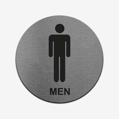 Man WC - Stainless Steel Sign Bathroom Signs circle Bsign