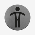 Man Restroom - Stainless Steel Sign Bathroom Signs circle Bsign - Photo #3