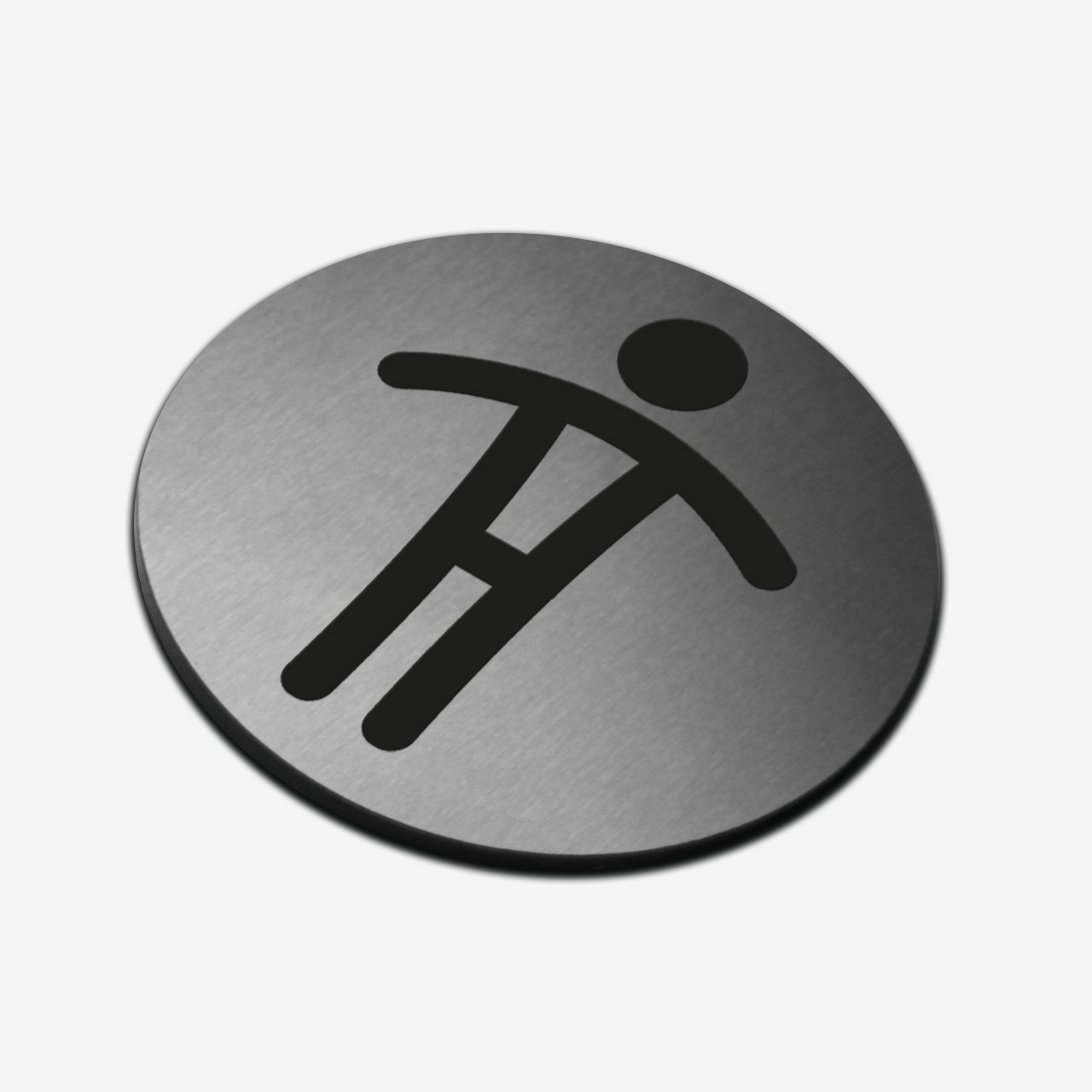 Man Restroom - Stainless Steel Sign Bathroom Signs circle Bsign