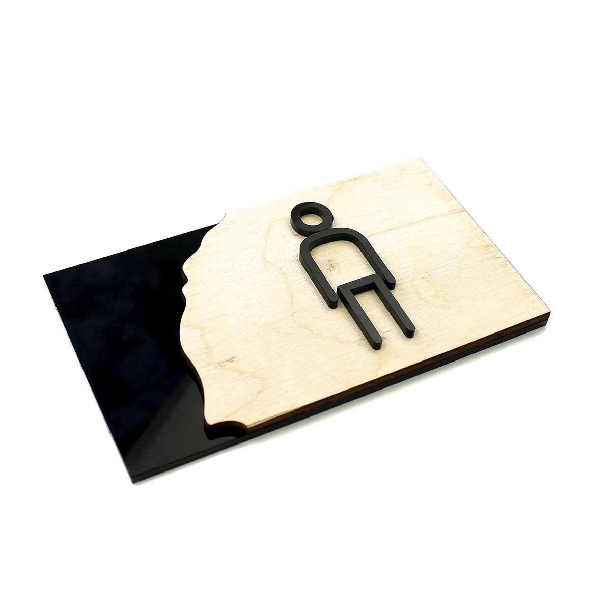 Men Restroom Signs Bathroom Signs Natural wood Bsign