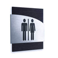Steel Restrooms Signs Men & Women Bathroom Signs Anthracite Gray Bsign - Photo #1