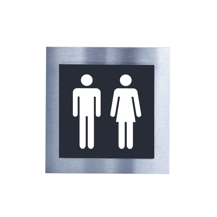 All Gender Restroom Signs Bathroom Signs black/white symbol Bsign
