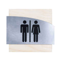 Steel Restrooms Signs Men & Women Bathroom Signs Natural wood Bsign - Photo #3